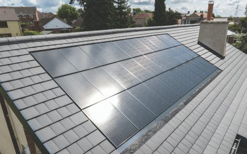 Solar panels installed on a residential roof