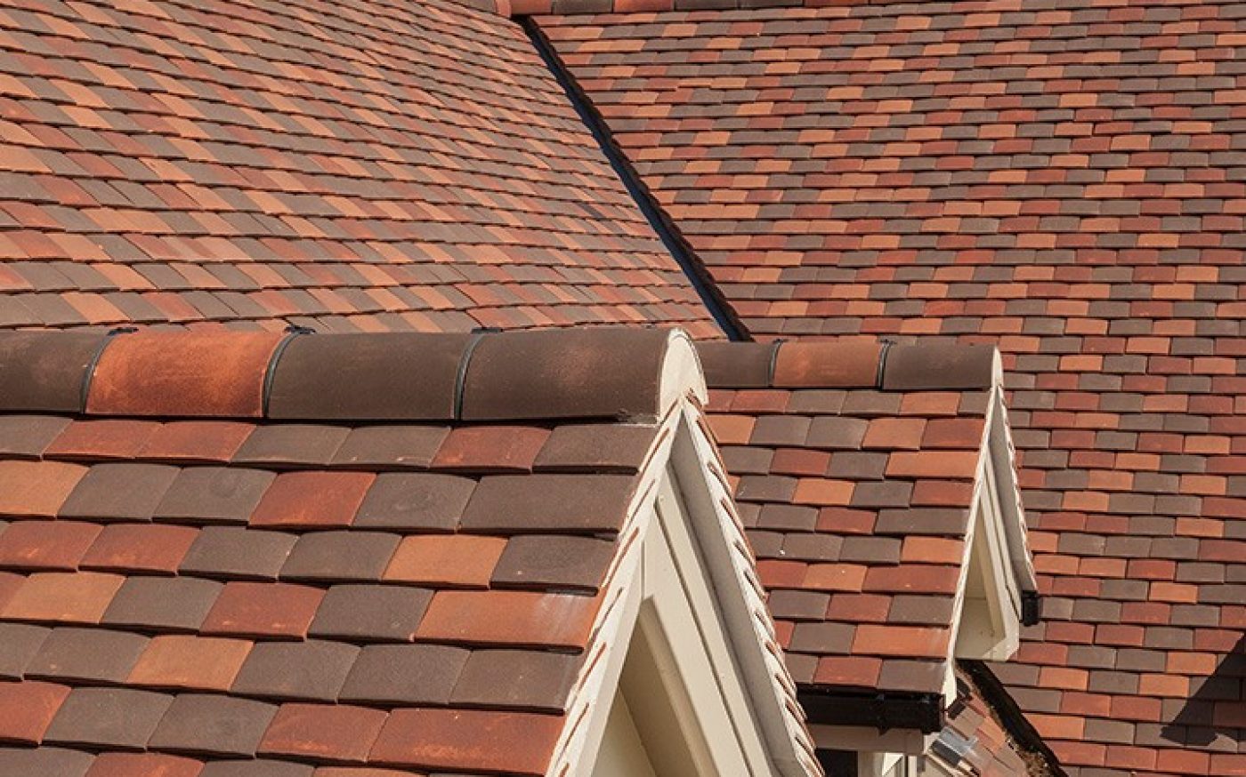 Completed tiled roof on a UK house